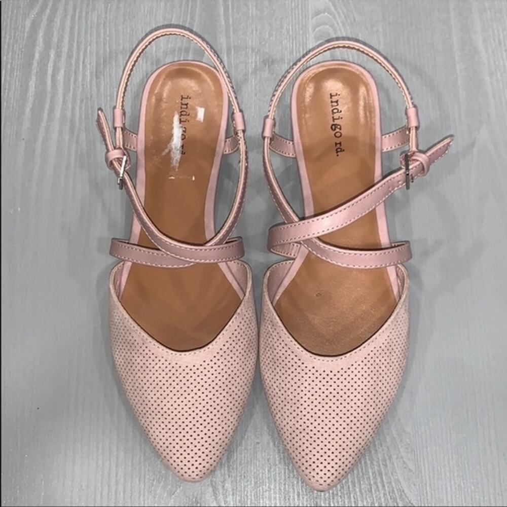 Indigo Rd. Genetic Pointed Toe Vegan Friendly Slingback Flats blush pink sz 6 - Picture 7 of 8